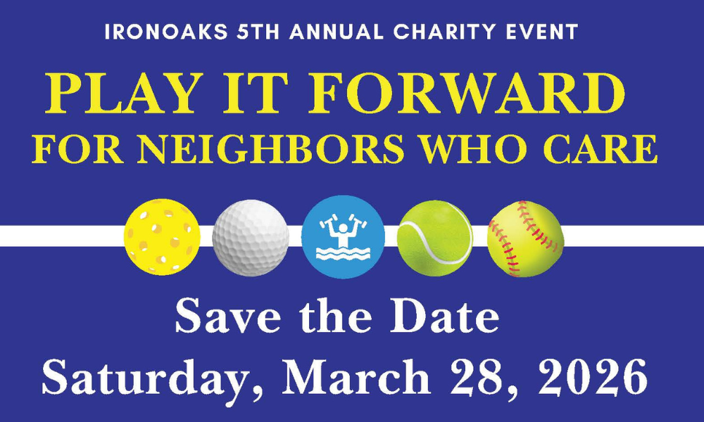 Sign Up NOW! IronOaks’ 2026 Play It Forward Fundraiser Event for NWC!