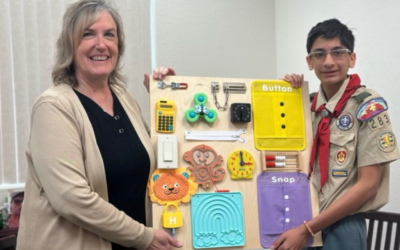 Neighbors Who Care receives Dementia Sensory Engagement Boards as part of local Eagle Scout Nikhil Pandey’s Project